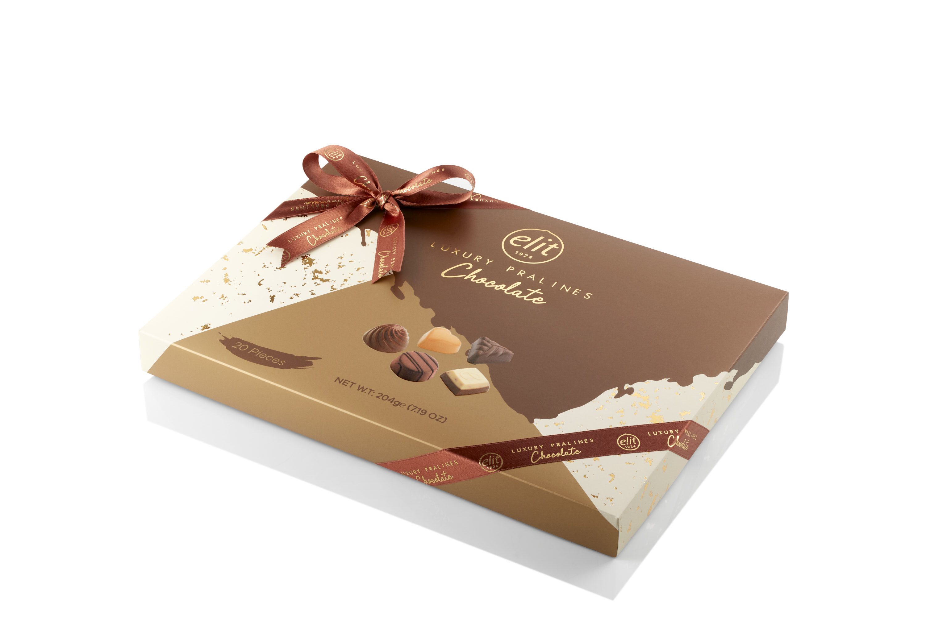 91007600 «Luxury Pralines Chocolate» Шоколадные конфеты ассорти, коричневая, 204 гр "Elit 1924" 91007600 «Luxury Pralines Chocolate» Шоколадные конфеты ассорти, коричневая, 204 гр "Elit 1924"