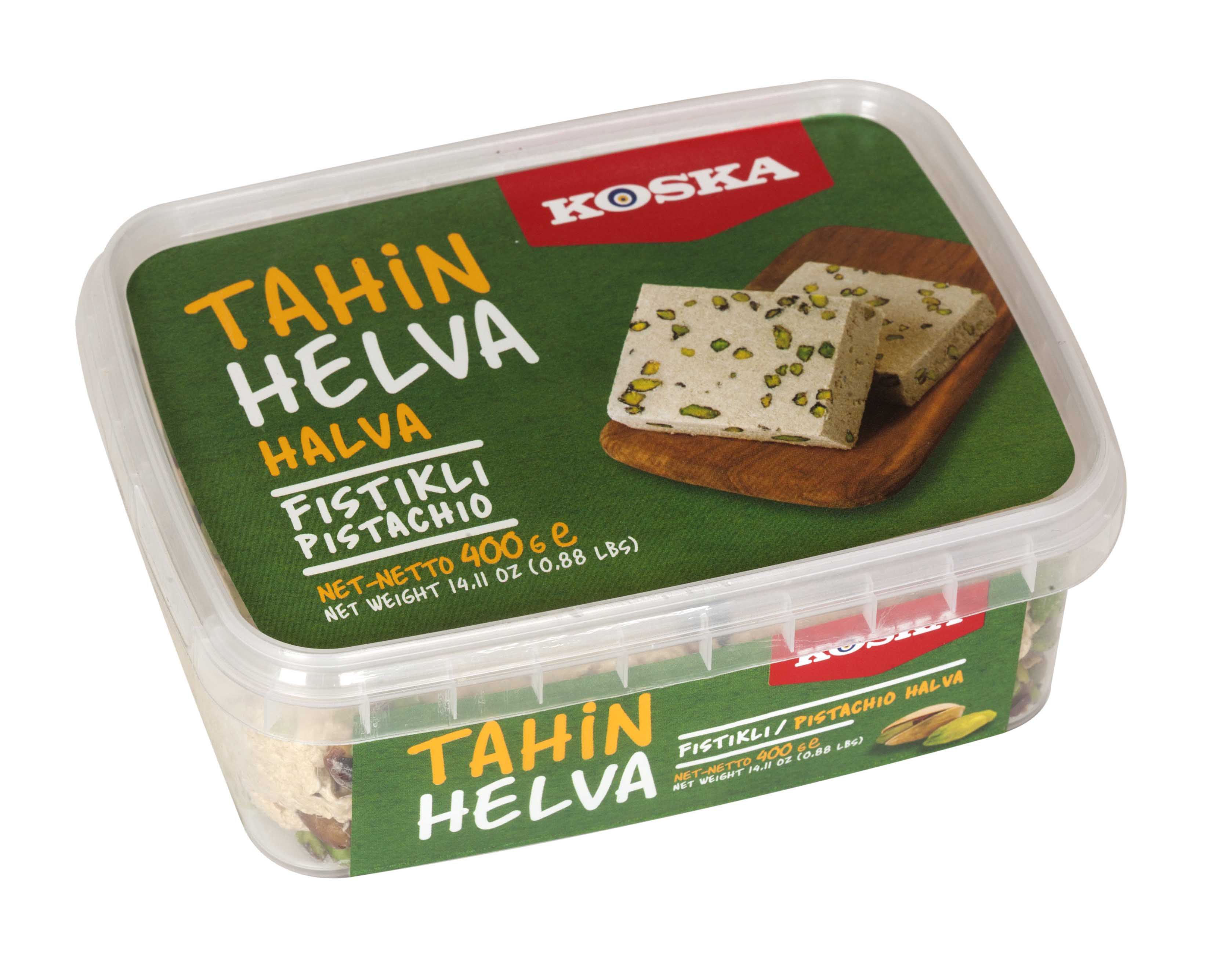 00592 Кунжутная халва с фисташками, 400 гр,"КOSKA"