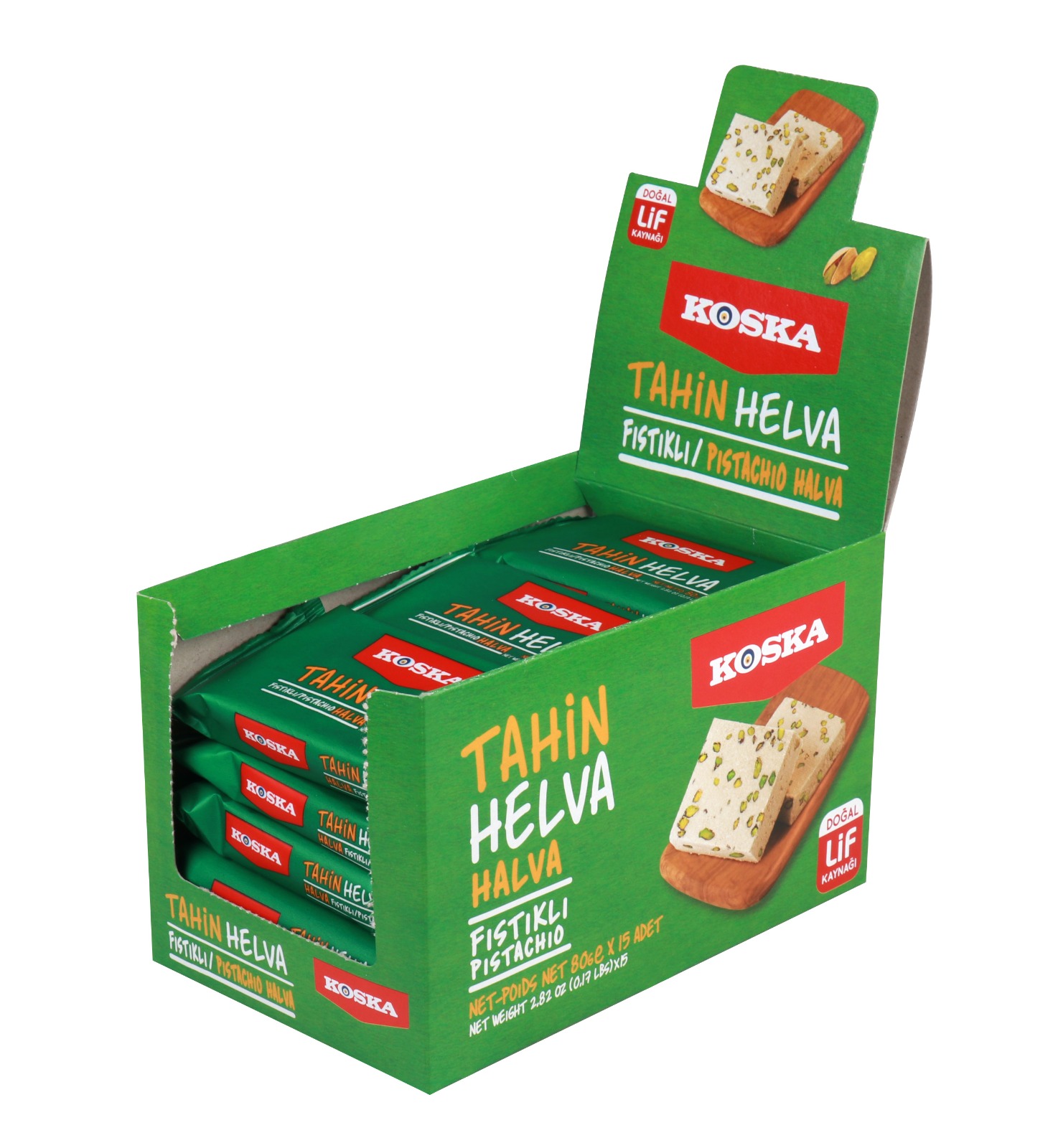00176 Кунжутная халва с фисташками, 80гр,"КOSKA" 00176 Кунжутная халва с фисташками, 80гр,"КOSKA"