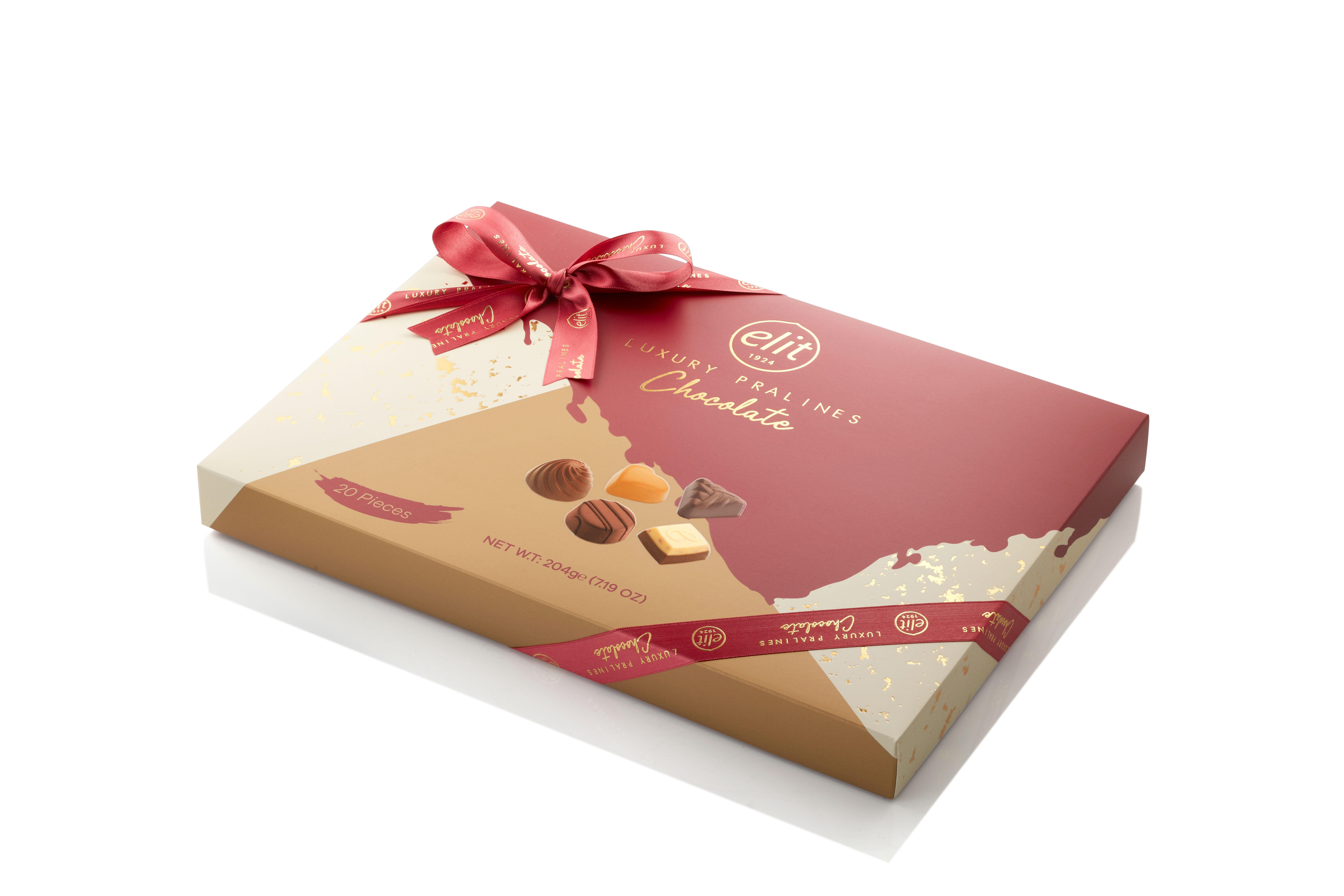 91007602 «Luxury Pralines Chocolate» Шоколадные конфеты ассорти, бордовая, 204 гр "Elit 1924" 91007602 «Luxury Pralines Chocolate» Шоколадные конфеты ассорти, бордовая, 204 гр "Elit 1924"