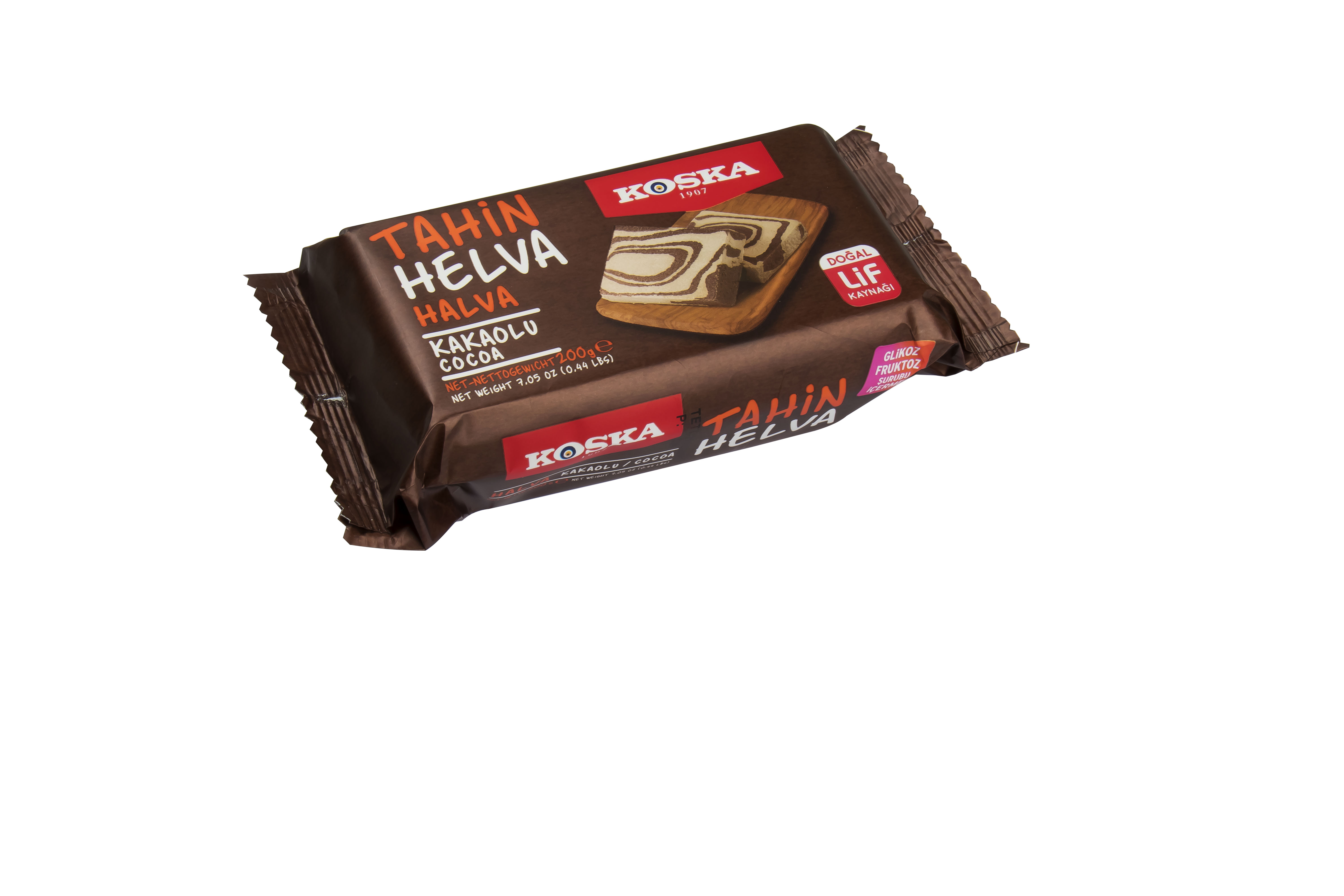 00943 Кунжутная халва с какао, 200гр,"КOSKA" 00943 Кунжутная халва с какао, 200гр,"КOSKA"