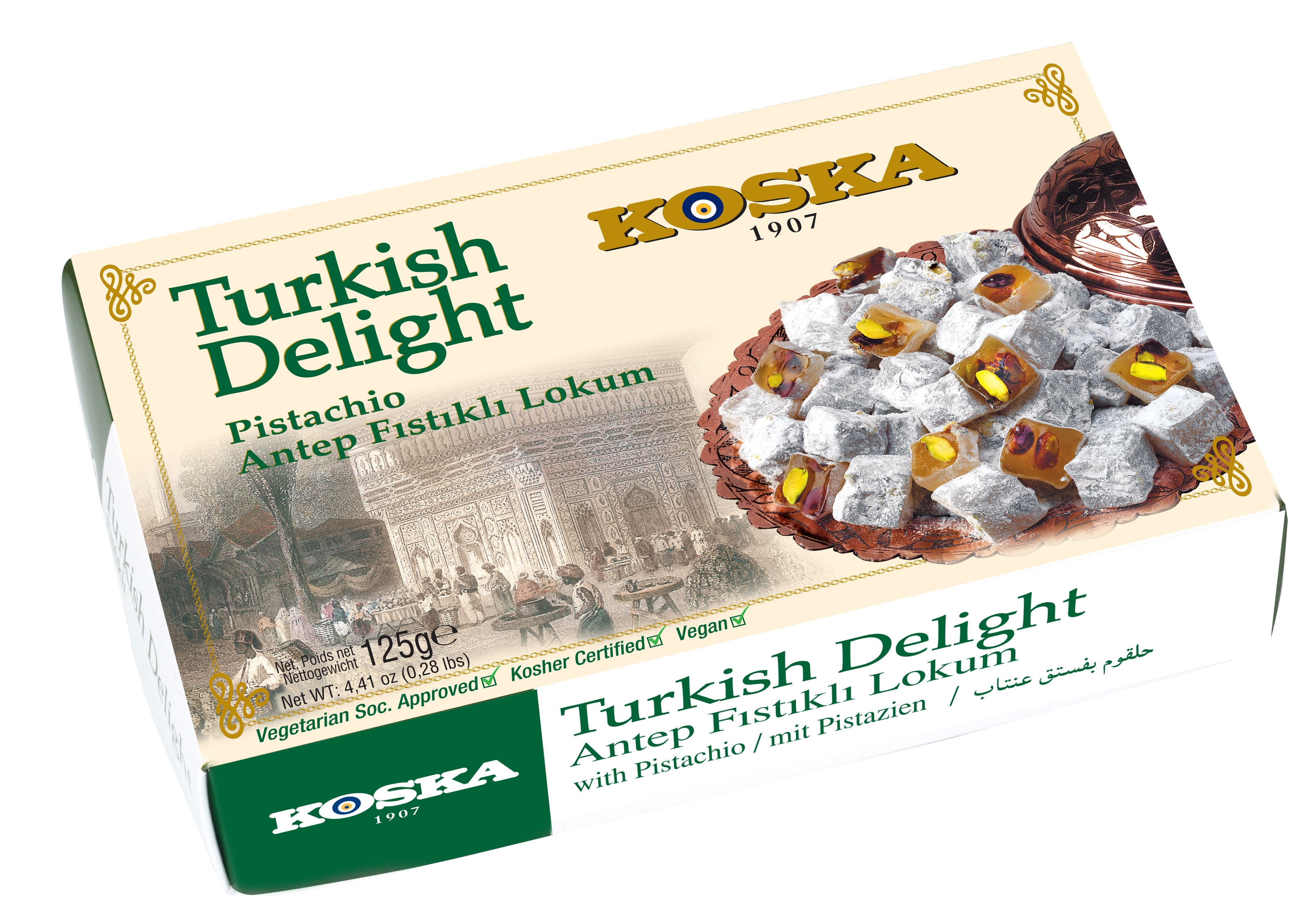 13865 Рахат-лукум с фисташками, 125гр,"КOSKA"